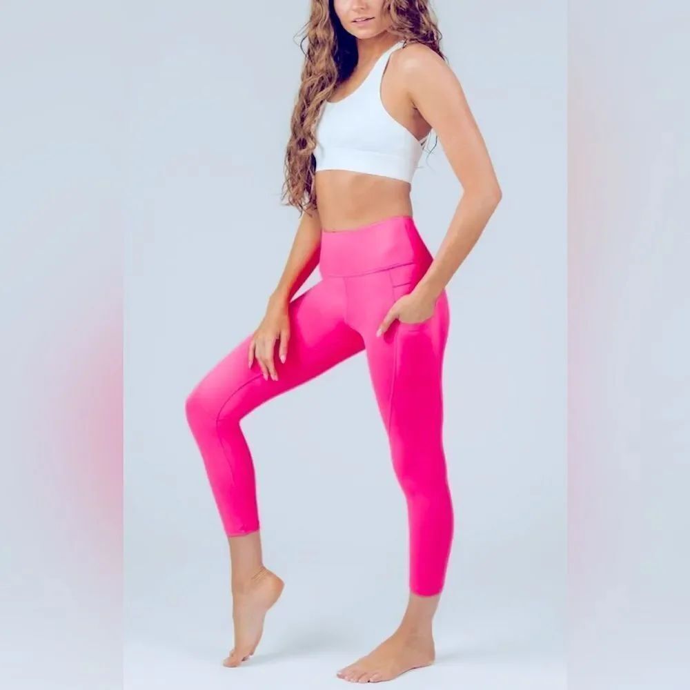 *ZYIA* BARBIE-PINK Yoga Pants Sz 4 S Leggings EUC